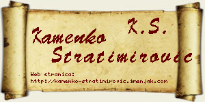 Kamenko Stratimirović vizit kartica